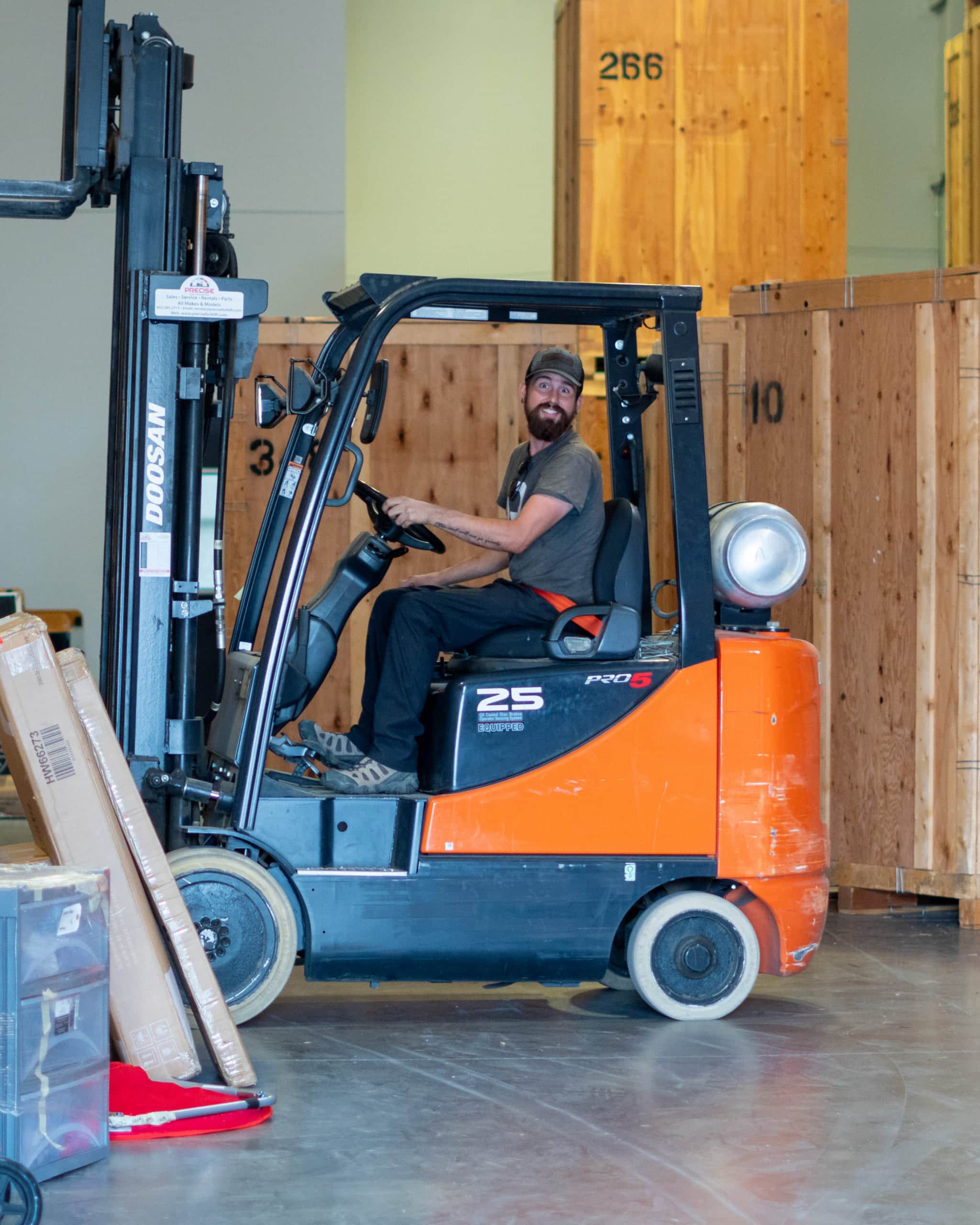 Our team member loading items